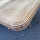 Art Deco dining table with a central pedestal, stripped in solid oak, with 2 extensions.