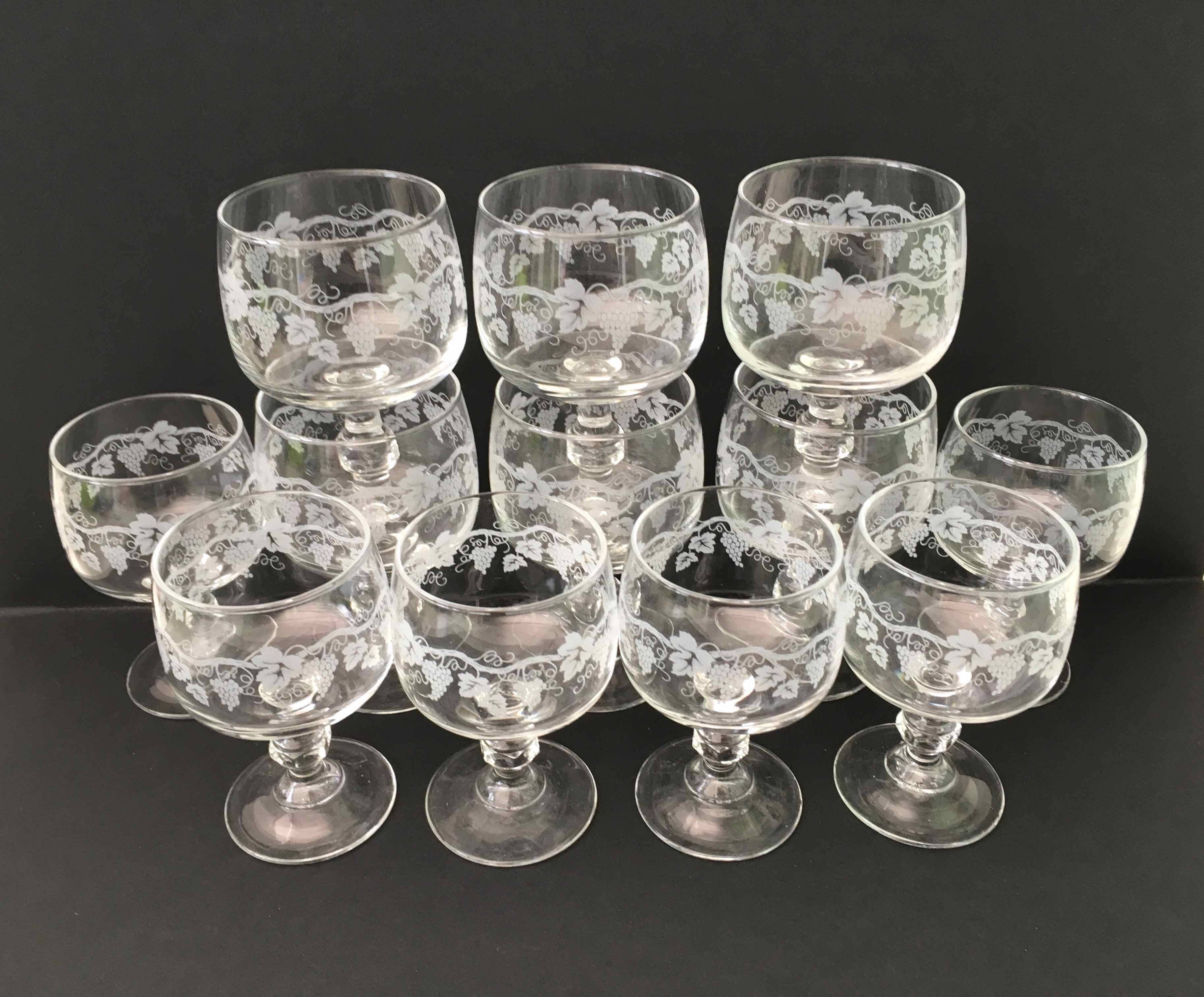 Set 12 verres d’Alsace cristal gravé vin et apéritif