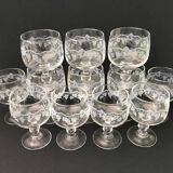 Set 12 verres d’Alsace cristal gravé vin et apéritif