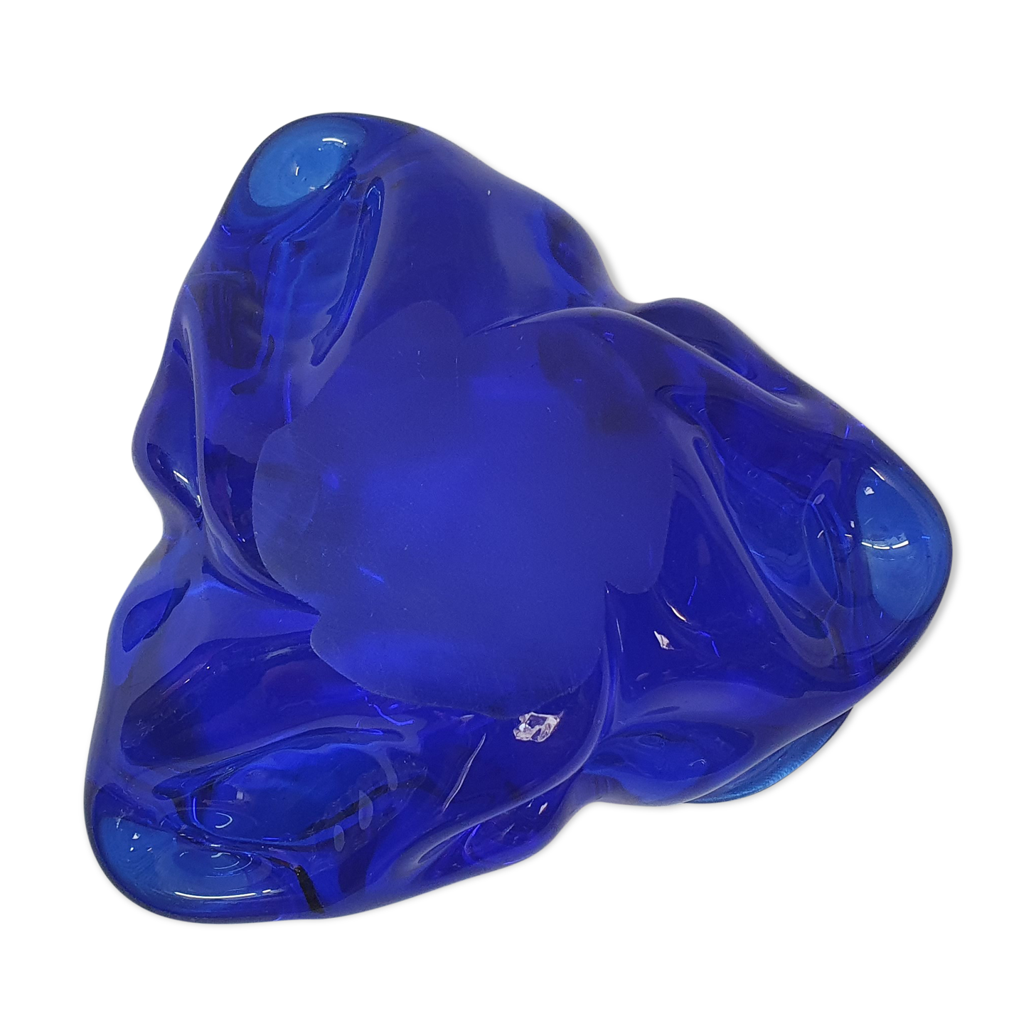 Murano ashtray royal blue glass paste