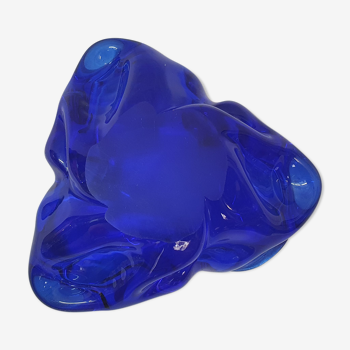 Murano ashtray royal blue glass paste