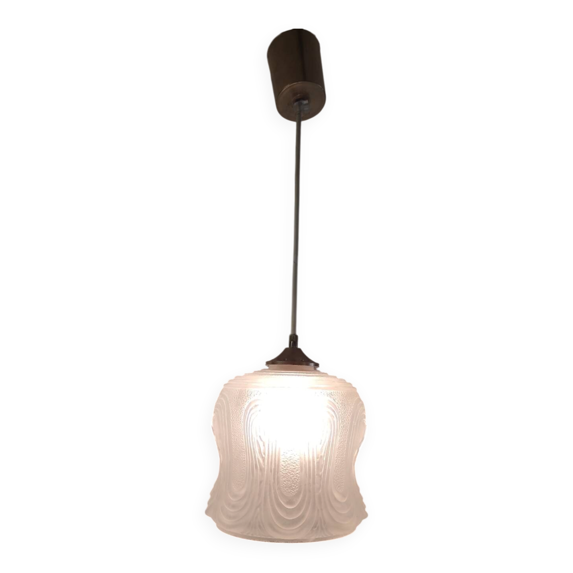 Art Deco portable lamp in glass paste - mid 20th century