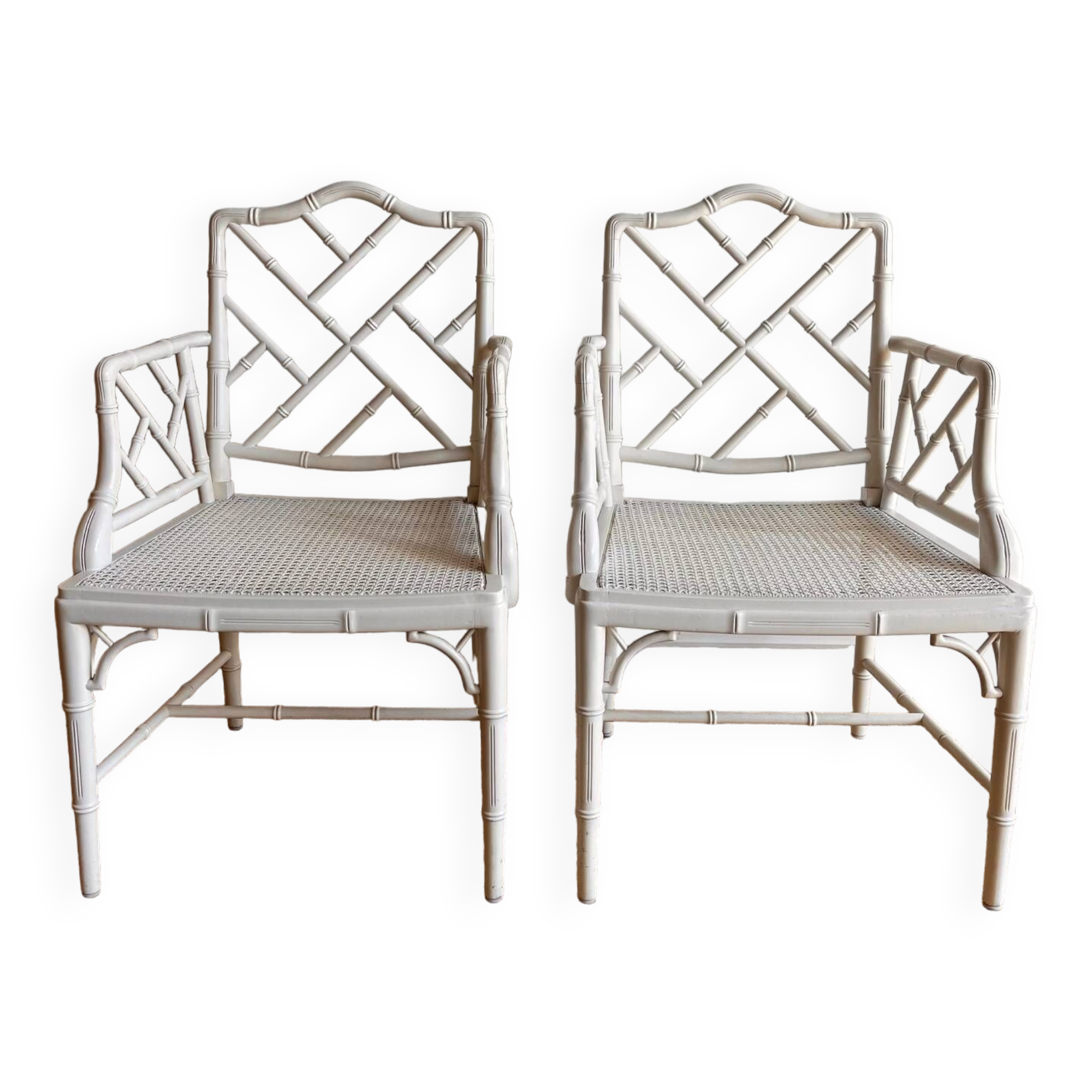 2  chairs  Faux Bamboo Jonathan Adler