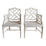 2  chairs  Faux Bamboo Jonathan Adler