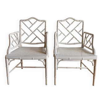 2  chairs  Faux Bamboo Jonathan Adler