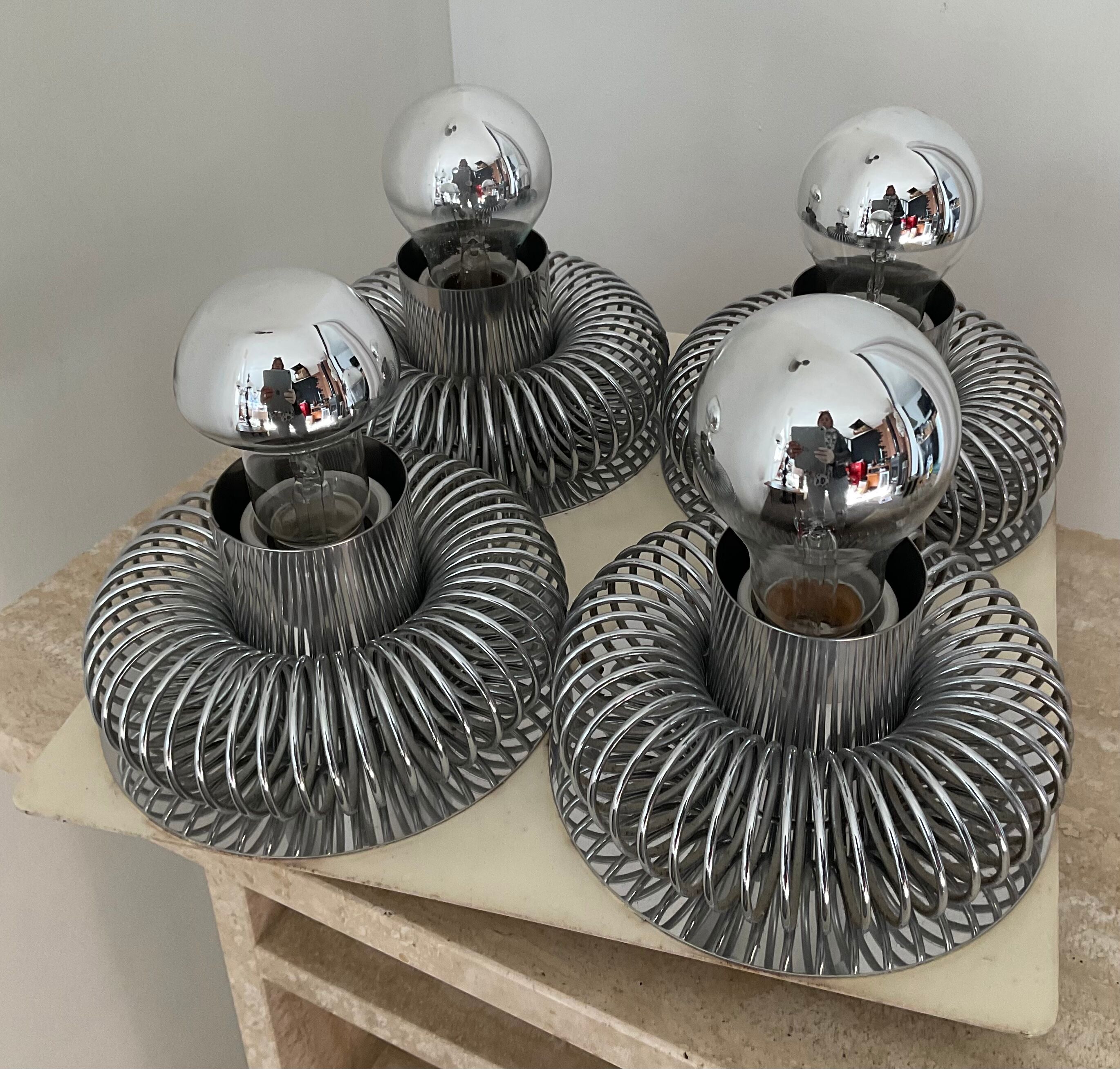 Wall lamp Spring Andréa Lazzari 60s