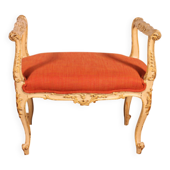 Small Polychrome Wooden Bench - 19th Century