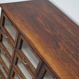 Vintage Dutch Oak Haberdashery Shop Cabinet / Vitrine, 1950s