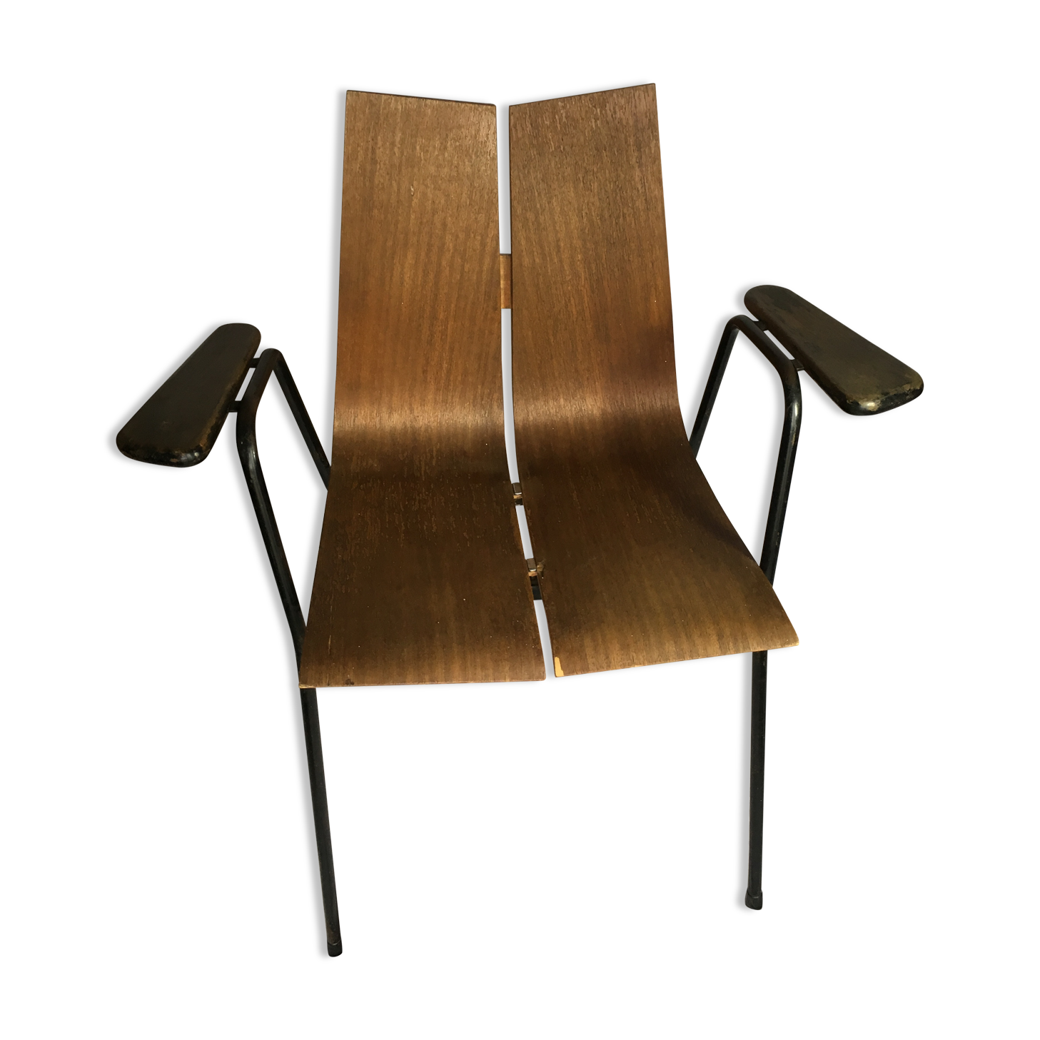 Armchair by Hans Bellmann 50's, metal and wood