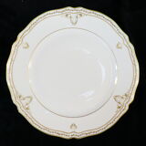 12 large flat plates in LIMOGES porcelain GIRAUD gilded hand painted