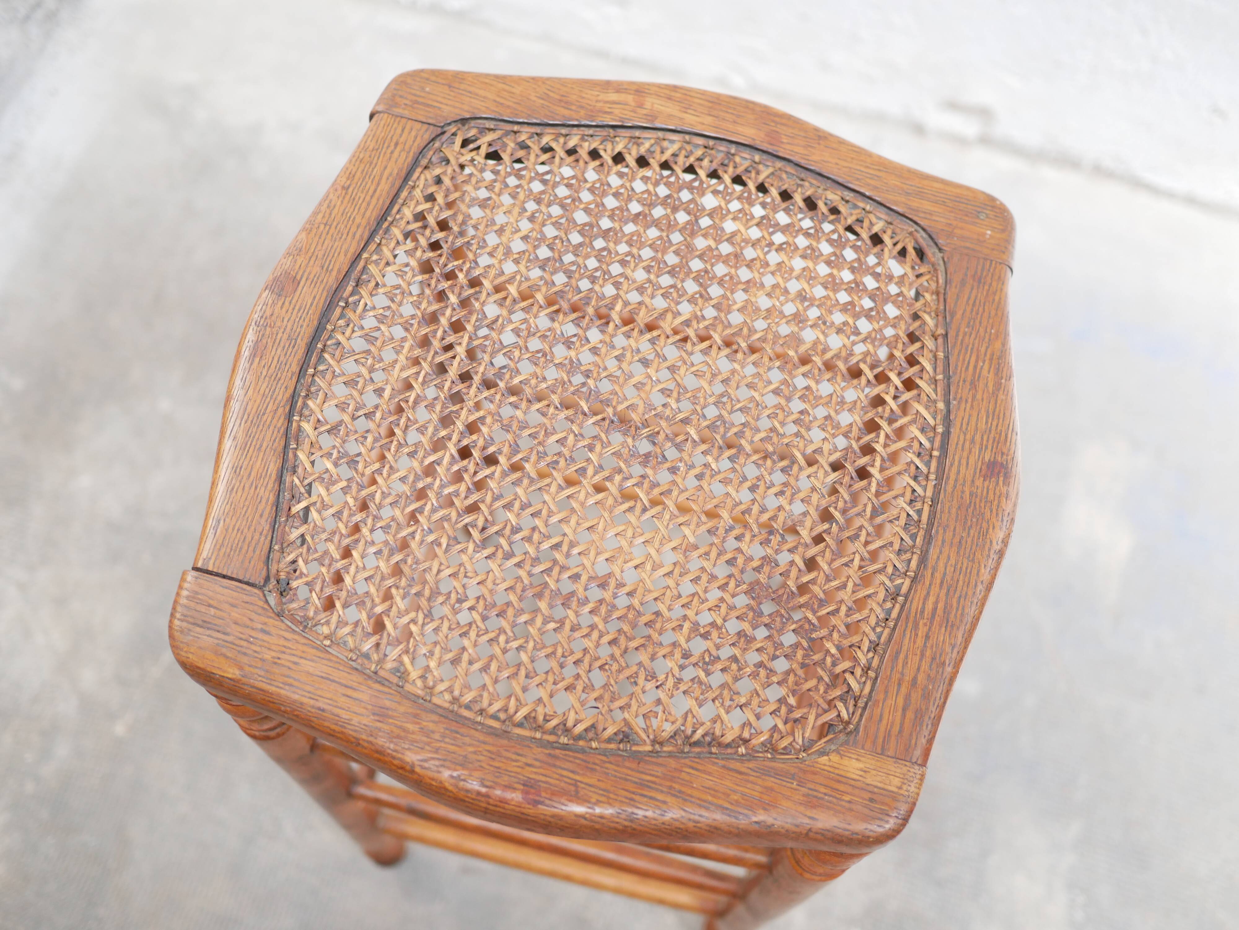 Vintage wooden bar stool and cannage