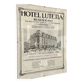 Lutetia advertising poster framed under glass