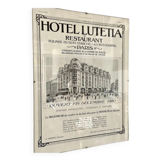 Affiche publicitaire Lutetia encadrée sous verre