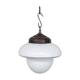 Mid-century french glass two tone opaline pendant light