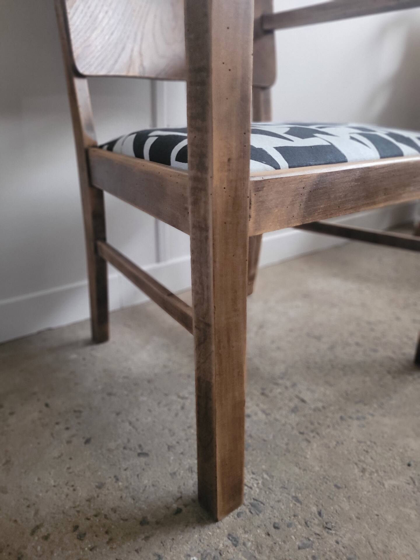 Restored brutalist style armchair