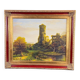 Tableau paysage animé au château en ruine signé Burnsley