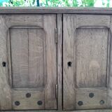 Ancient row of oak mailboxes