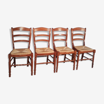 4 chaises paillees