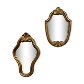 Paire de miroirs en bois doré 1950