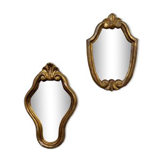 Pair of mirrors in gilded wood 1950