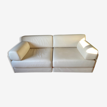 Sede white leather sofa bed