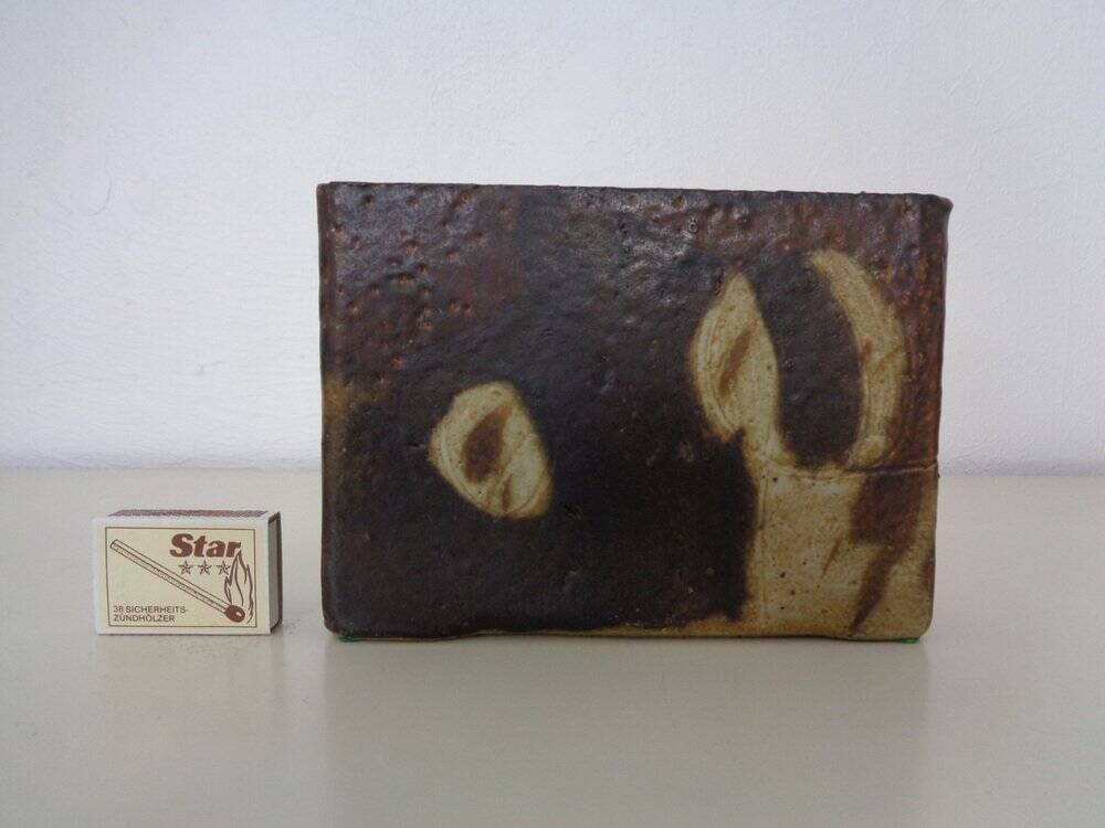 Vintage glazed studio ceramic vase by Trille Jørgensen, Denmark, 1970s.