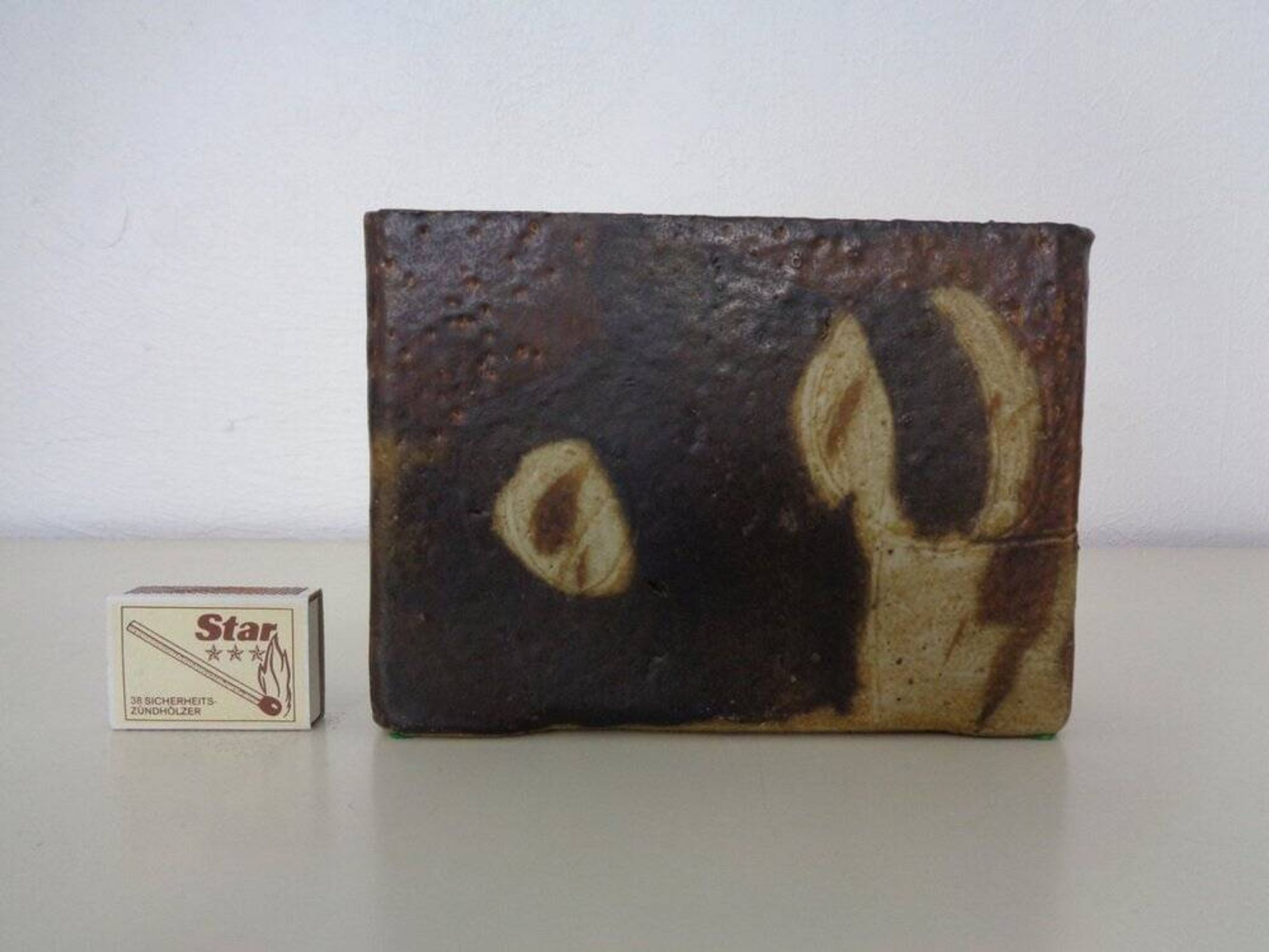 Vintage glazed studio ceramic vase by Trille Jørgensen, Denmark, 1970s.