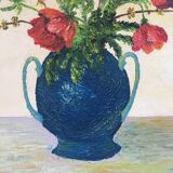 Tableau bouquet de coquelicots et bleuets