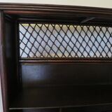 Rare vintage bar cabinet shelf wood woven rattan 80s retro