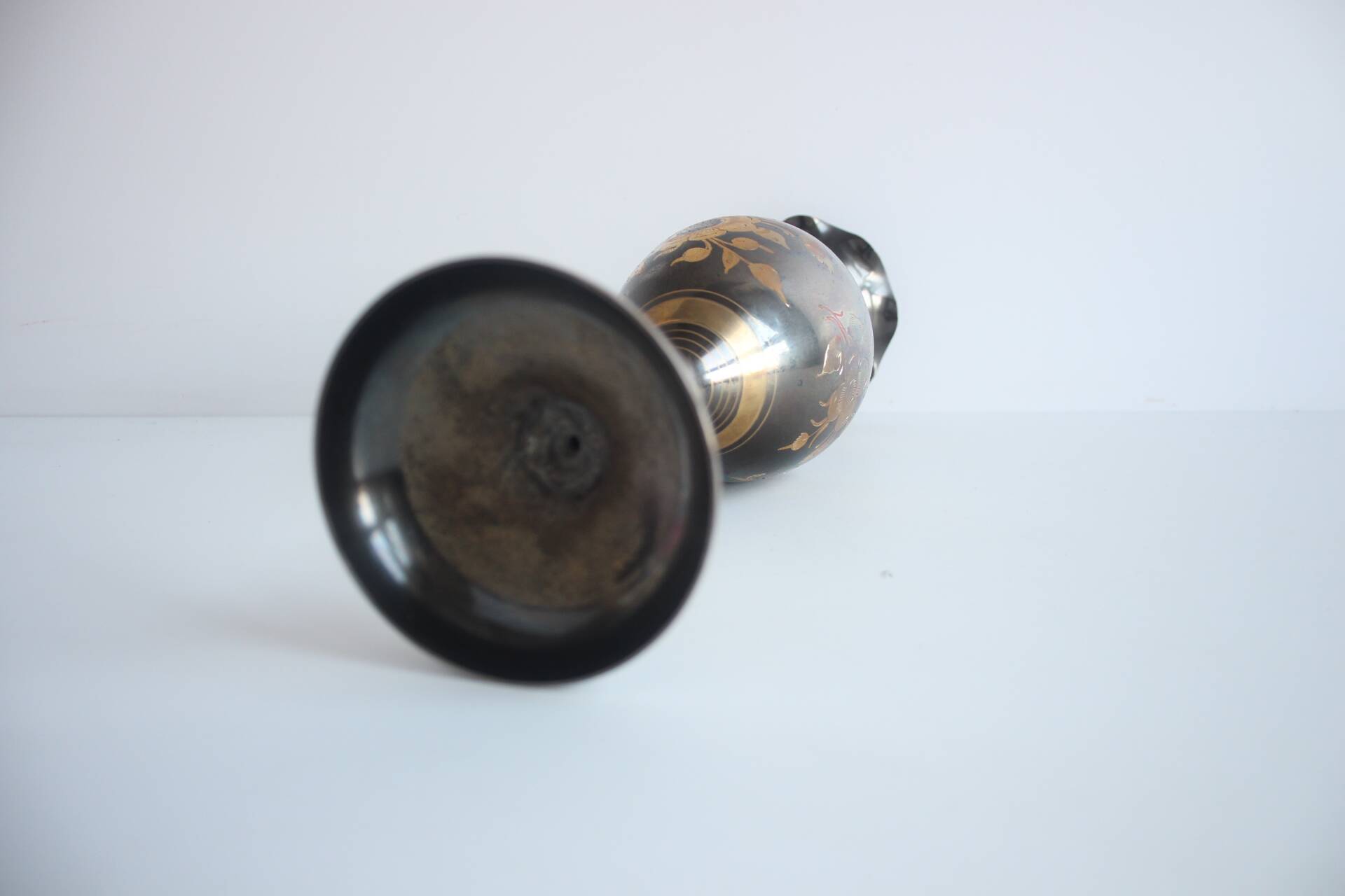 Vintage Metal, Brass Vase, India, handmade, 1960's.