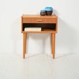 Scandinavian vintage bedside table with brass handle
