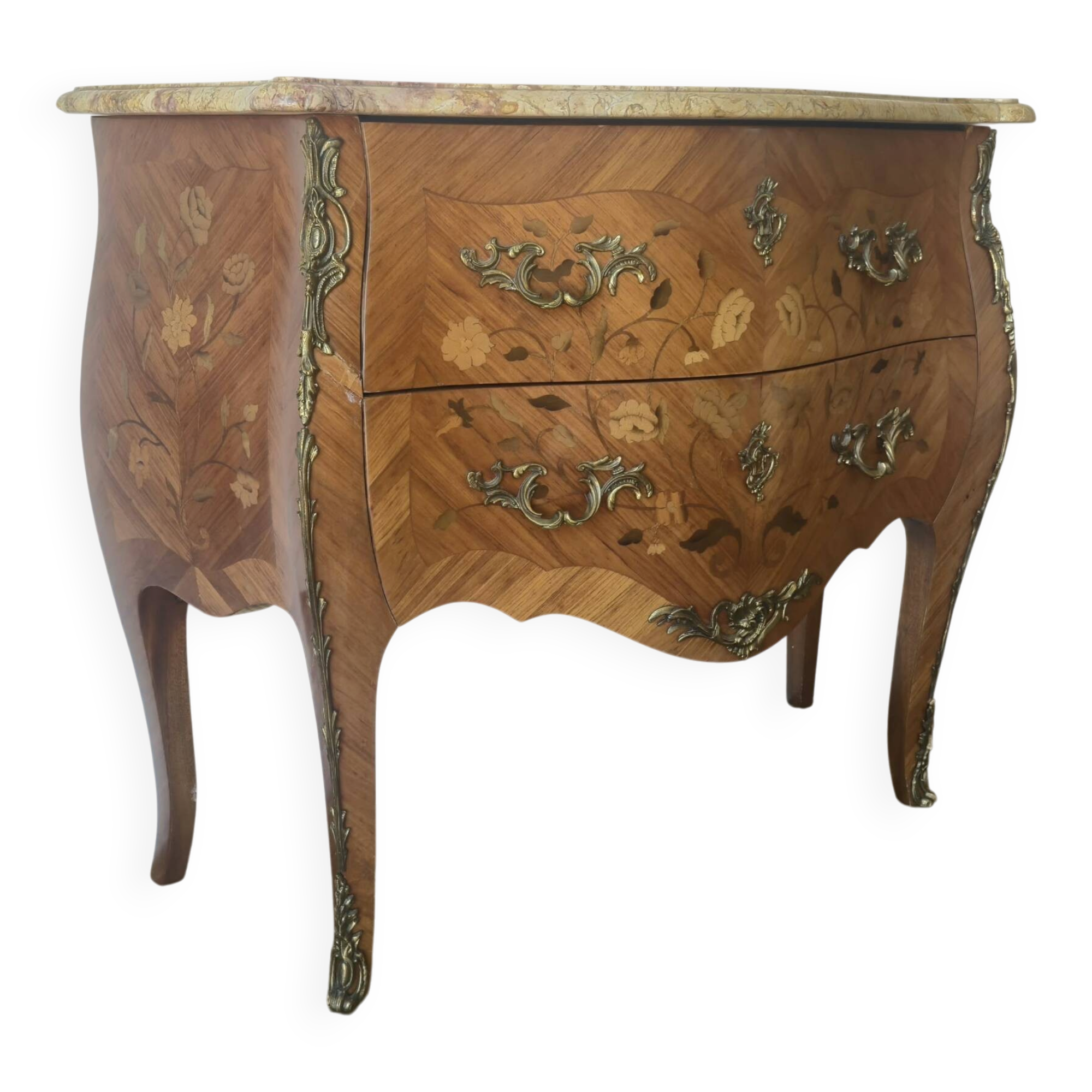 Two-drawer sautéuse in Louis XV style, stamped Skalski.