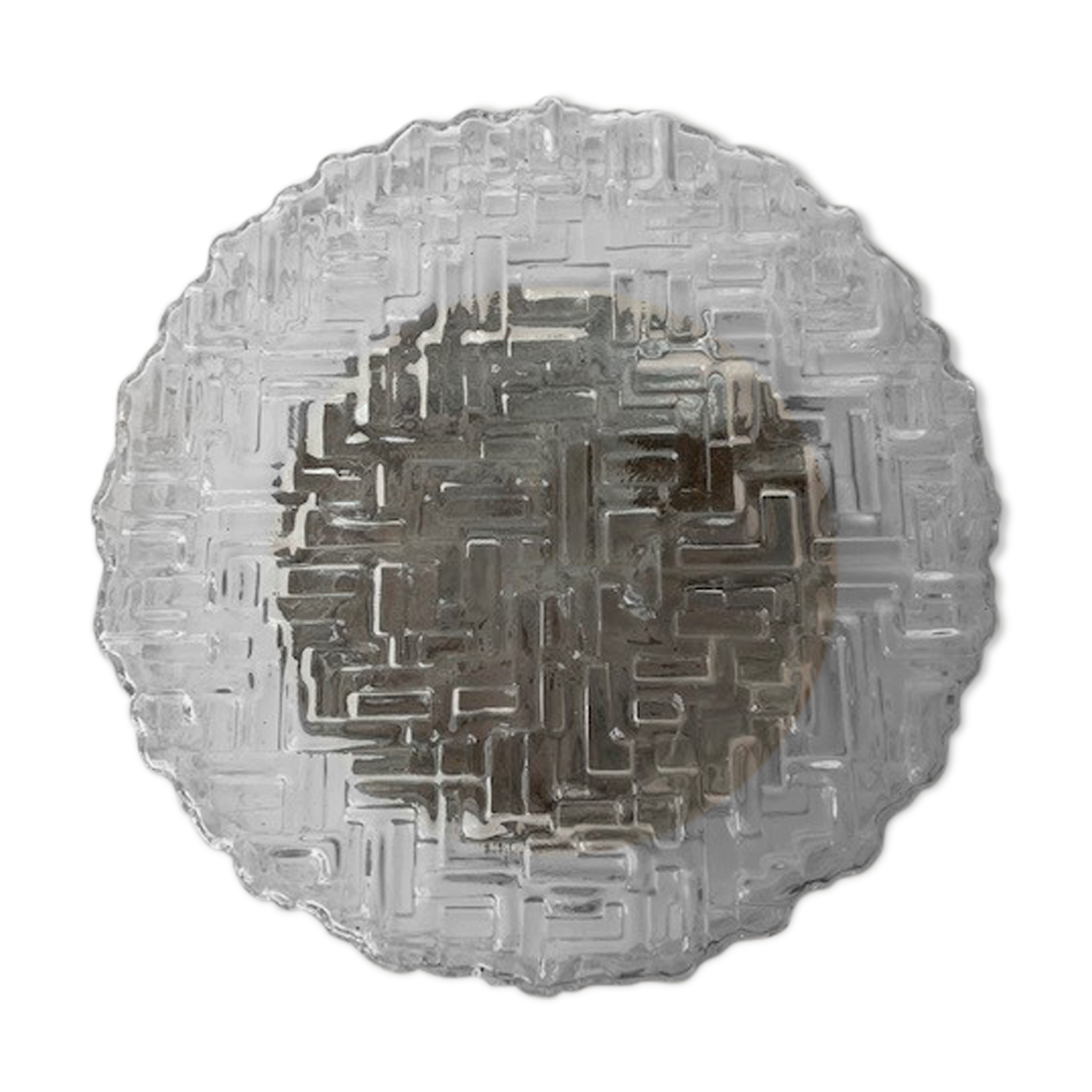 Ceiling window in chiseled glass from the 60s and 70s