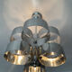 Chrome metal Space Age Sciolari chandelier from the 1970s.