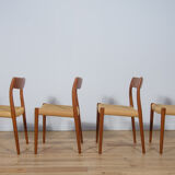 Mid-century dining chairs model 77 by Niels Otto Møller for J.L. Møllers, 1960s, Set of 4