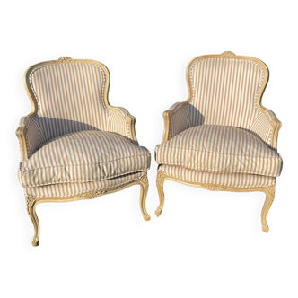 Pair of lacquered Louis XV style seats