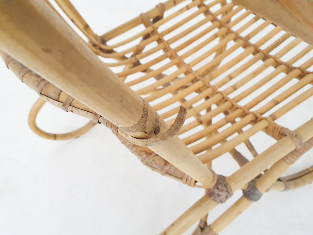 Mid-century bamboo lounge chair by Rohe Noordwolde, The Netherlands 1950's