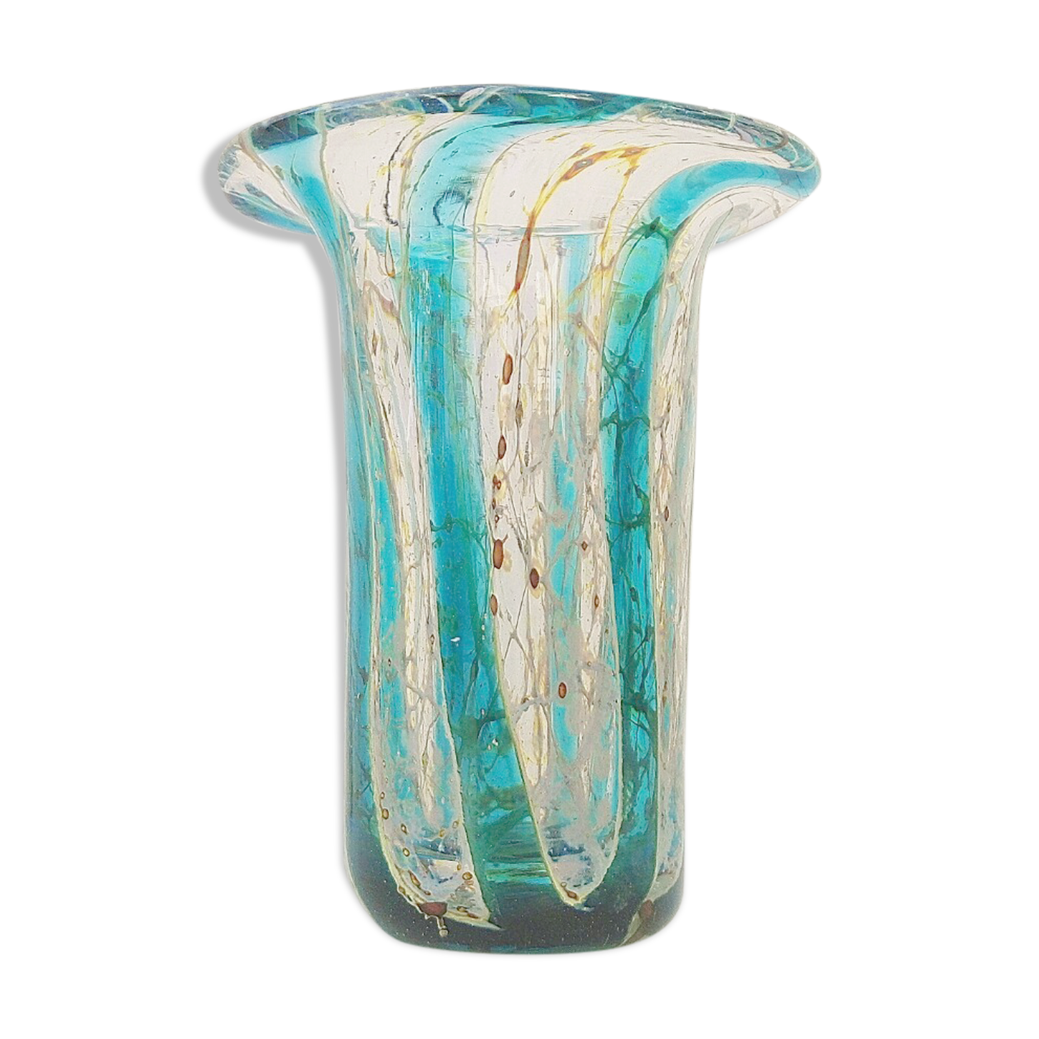 Thick glass vase vintage Scandinavian design