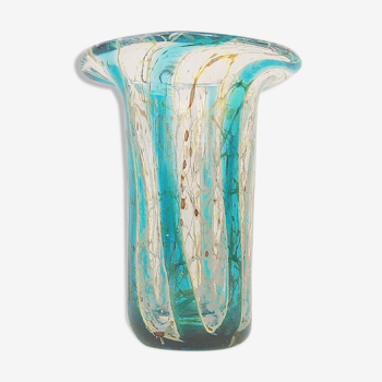 Thick glass vase vintage Scandinavian design