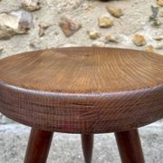 Vintage "Berger" stool, tall, in ash, Charlotte Perriand, 1950s