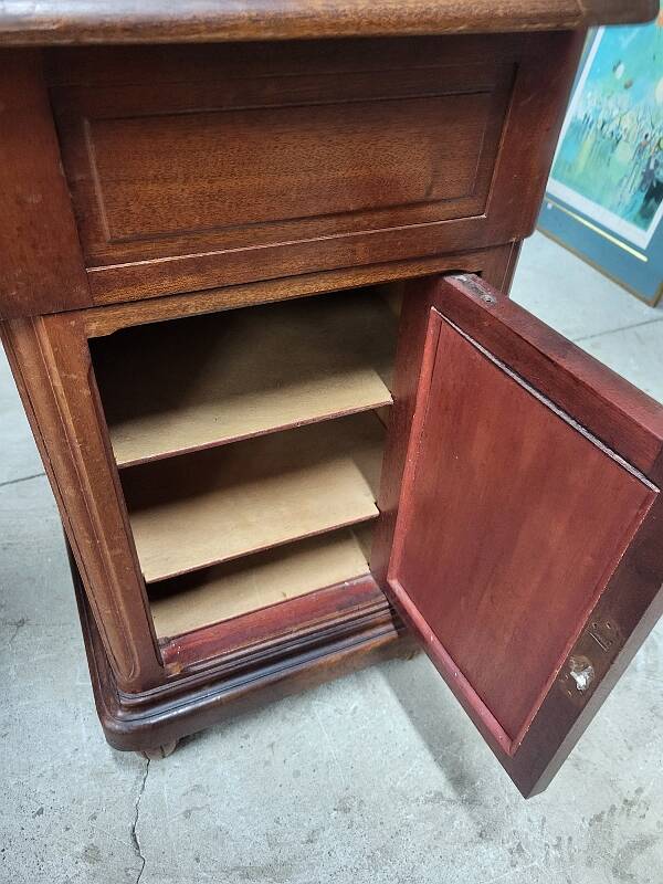 Art deco 4-door, 3-drawer, double-sided, 1930s flat desk