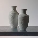 Pair of vintage biscuit porcelain vases by Metzler Ortloff