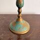 Antique Pair of Candle Holders Chandelier 5 Arms Gilded Brass Enamelled Blue
