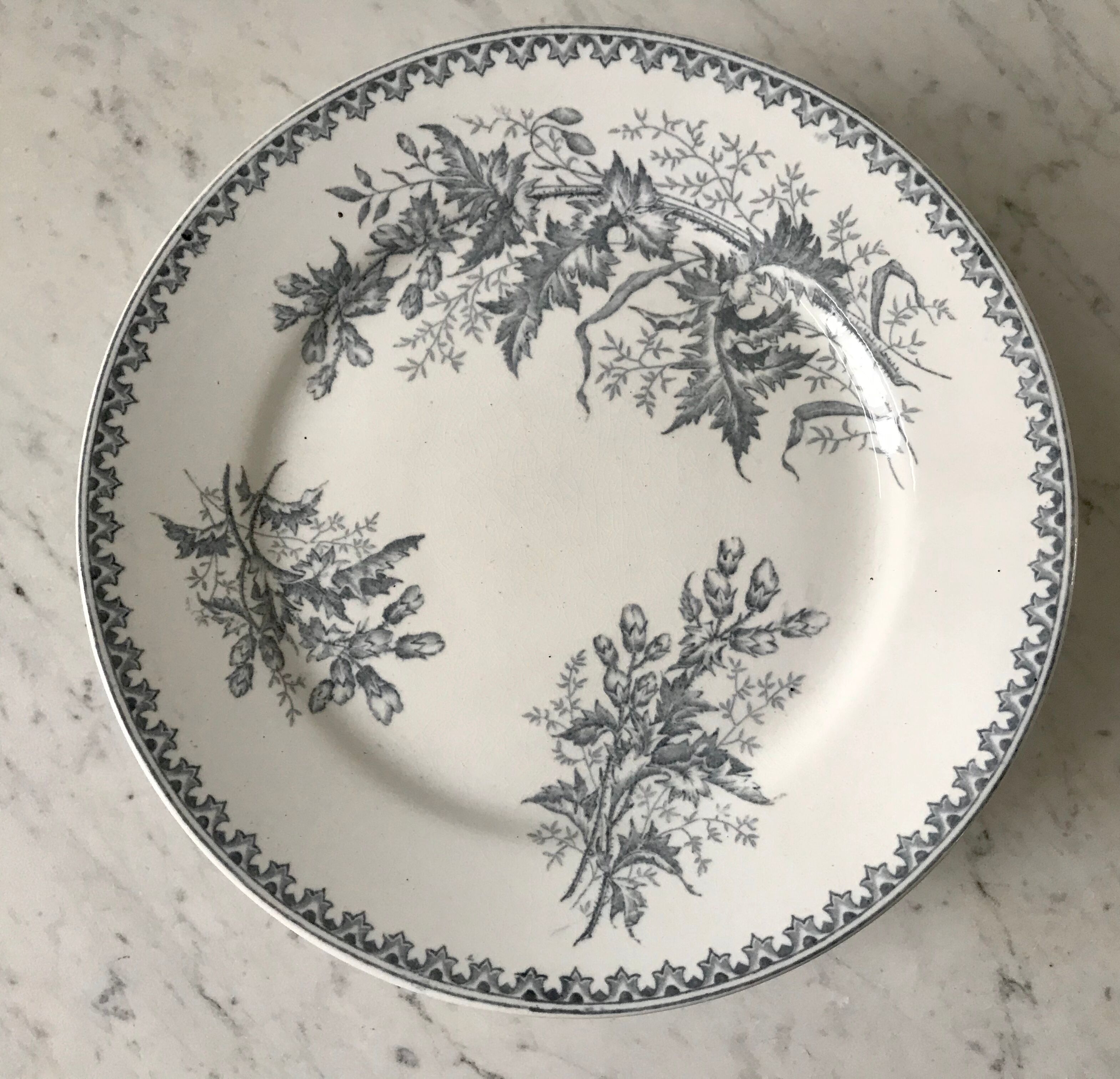 Compotier Iron Earth Company Ceramics Maestricht model Thistle made in Holland late nineteenth