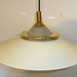 Metal and glass hanging lamp dating from the 1960s