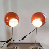 Set of lamps eyes ball orange 1990