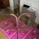 Italian glass and chrome dining table