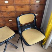 Black back chairs by G. Piretti & E. Ambas, Italy, 1980s