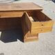 Old wooden administration office with sliding shelf