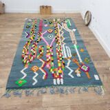 Azilal Berber rug in handmade wool 263 X 150 CM
